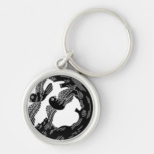 Doves and old tree keychain