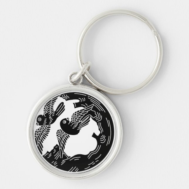 Doves and old tree keychain (Front)