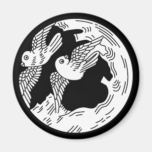 Doves and old tree magnet