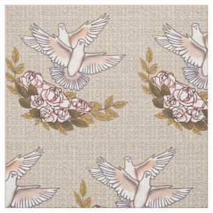 Doves and Roses Fabric