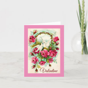Doves And Roses Valentine Card
