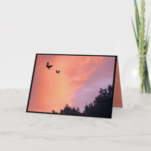 Doves at Sunset Birthday Card