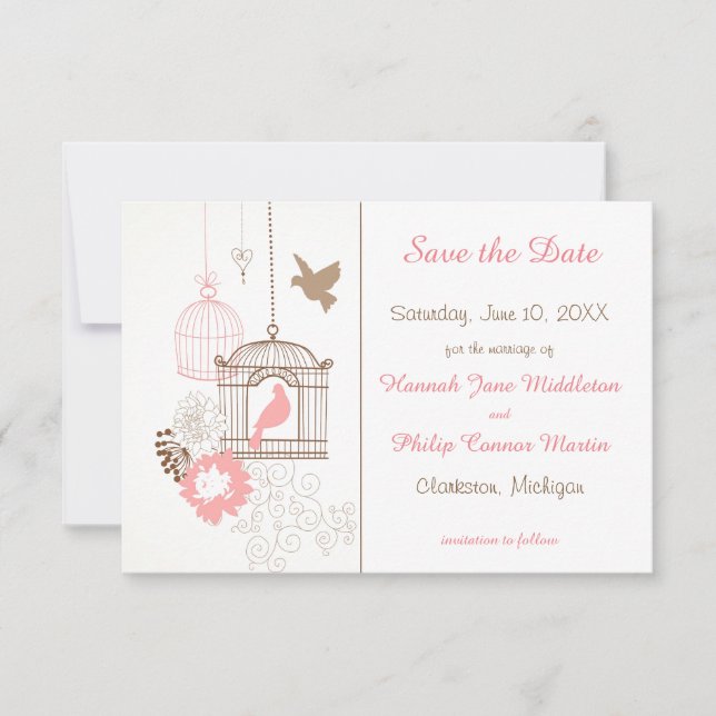 Doves & Cages - 3x5 Save the Date (Front)