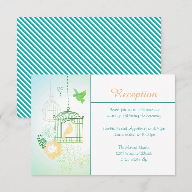 Doves & Cages - Reception Invitation (Front/Back)