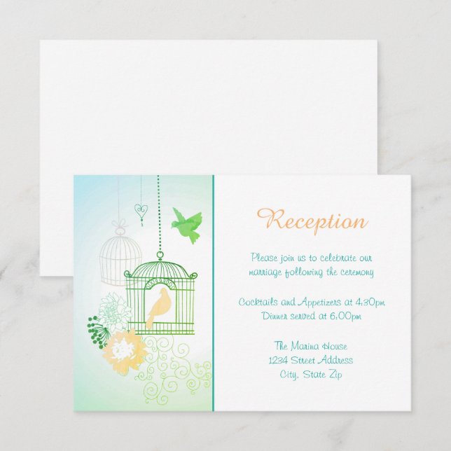 Doves & Cages - Reception Invitation (Front/Back)