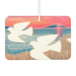 Doves Flying over Lake Air Freshener