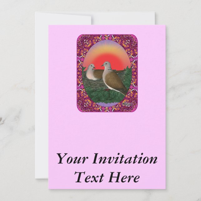 Doves Framed Invitation (Front)