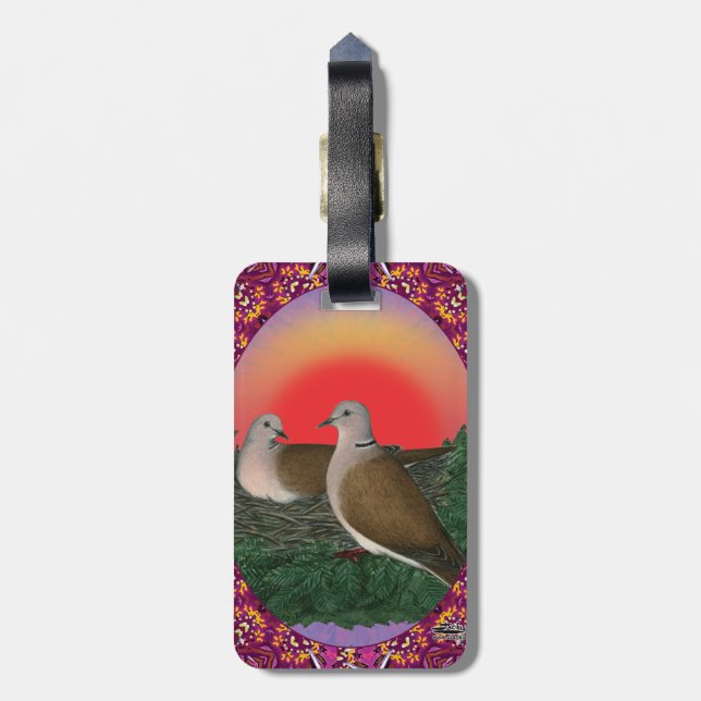 Doves Framed Luggage Tag (Back Vertical)