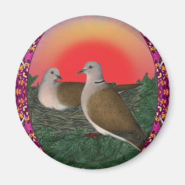 Doves Framed Magnet (Front)