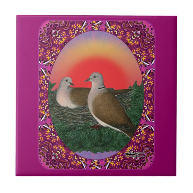 Doves Framed Tile (Front)