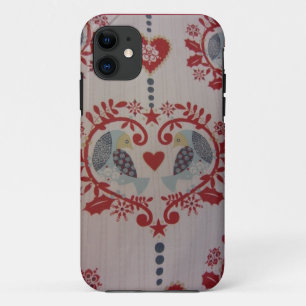 Doves & Hearts -- Pennsylvania Dutch Style iPhone 11 Case