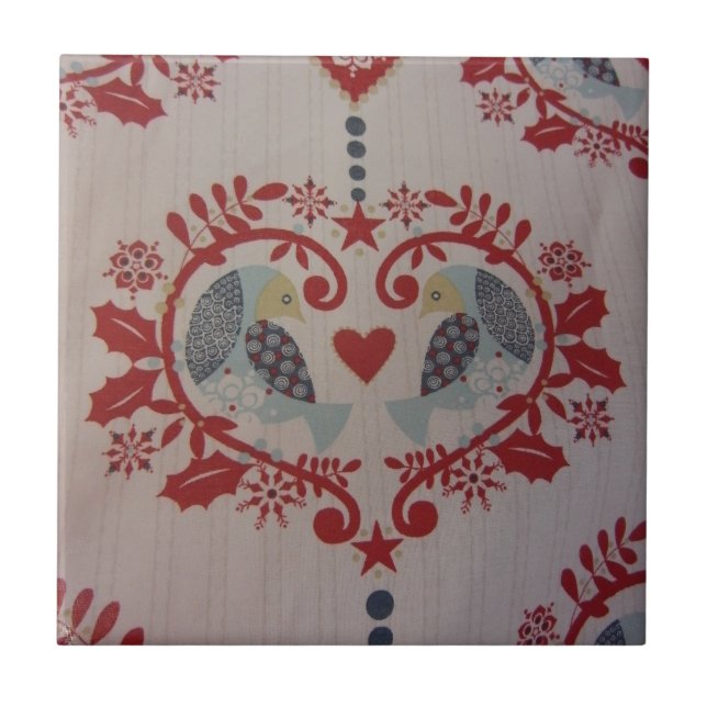 Doves & Hearts -- Pennsylvania Dutch Tile (Front)