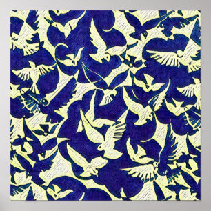 Doves in Flight Poster