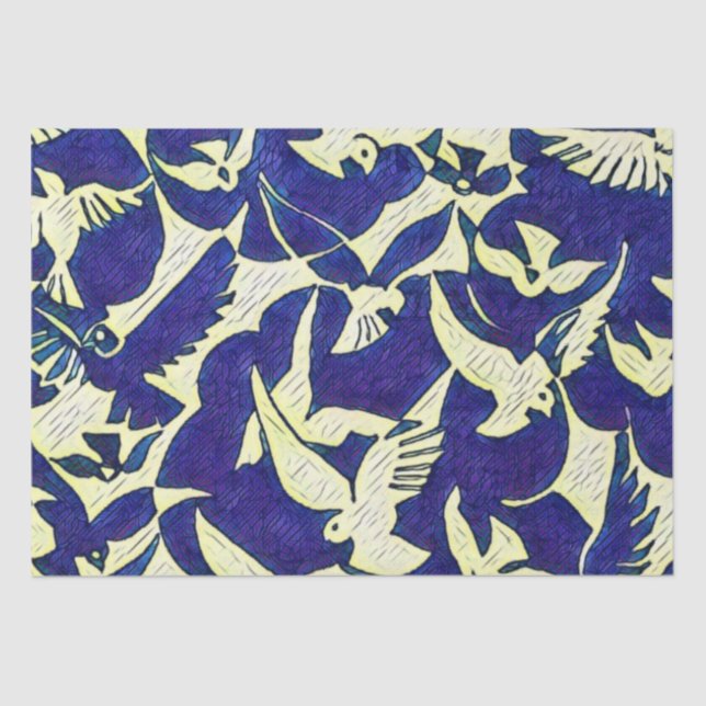 Doves in Flight Tissue Paper (Front)