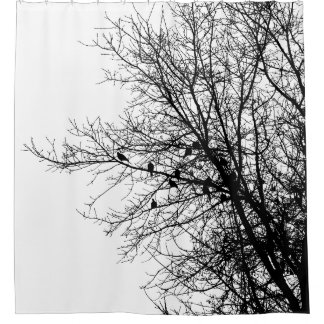 Doves in Tree Monochrome High Contrast Minimalist