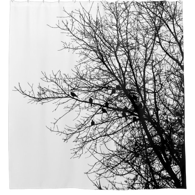 Doves in Tree Monochrome High Contrast Minimalist (Front)