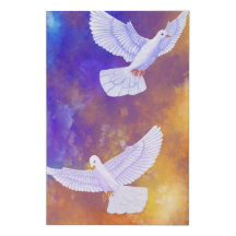 Doves in Twilight | Vibrant Colourful