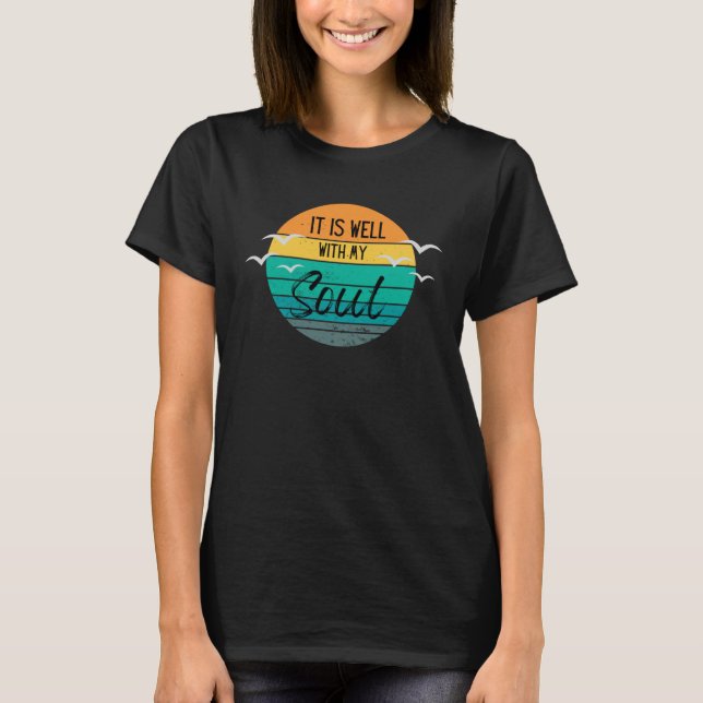 Doves It is Well with My Soul Christian Jesus Vint T-Shirt (Front)