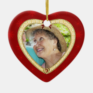 Doves Memorial Heart Custom Photo Ornement
