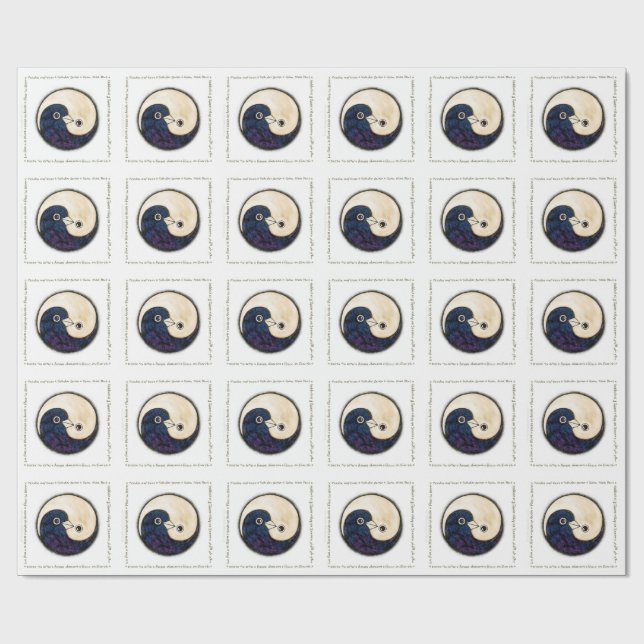 Doves Peace & Harmony wrapping paper on white (Flat)