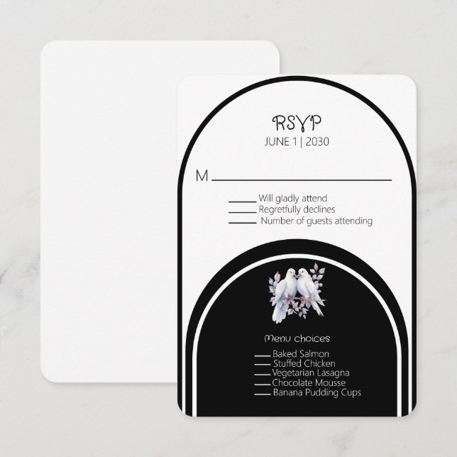 Doves Rings Black and White Arched (Front/Back)