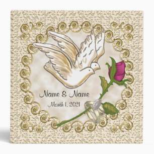 Doves Roses custom Wedding binder
