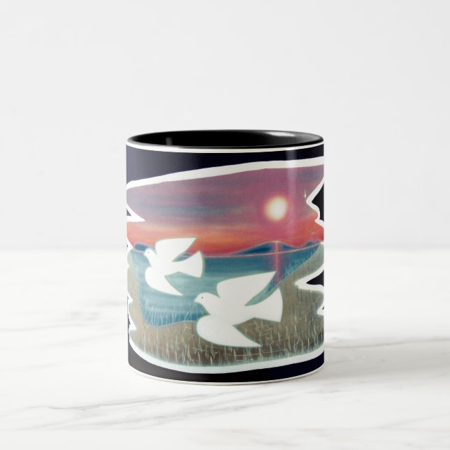 Doves Two-Tone Coffee Mug (Center)