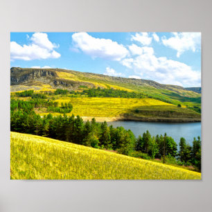 Dovestone Reservoir in the summer sunshine Poster