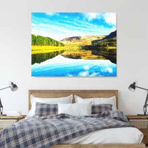 Dovestone Reservoir in winter Canvas Print