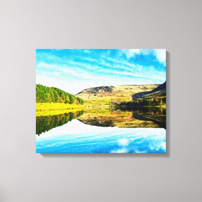Dovestone Reservoir in winter  Canvas Print (Front)
