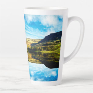 Dovestone Reservoir in winter  Latte Mug