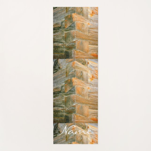 Dovetail corners of log cabin Thunder_Cove Yoga Mat (Front)