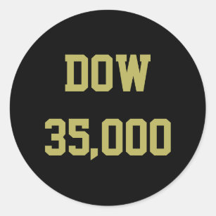 Dow 35000 Stock Market Celebration Classic Round S Classic Round Sticker