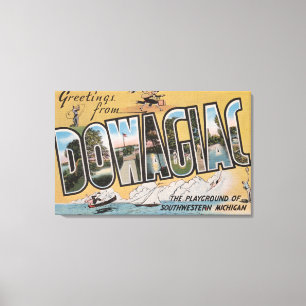 Dowagiac, Michigan - Large Letter Scenes 2 Canvas Print