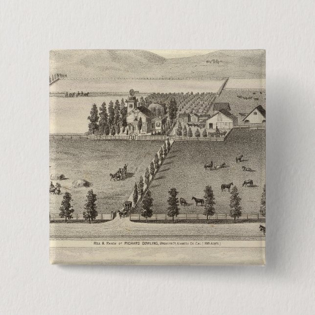 Dowling, Marston residences 2 Inch Square Button (Front)