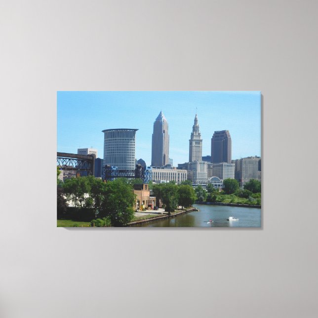 Down by the River Cleveland OH Colour Canvas Print (Front)