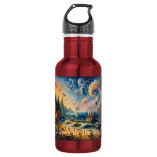 Down by the Sea: A Surreal Coastal Dreamscape 532 Ml Water Bottle