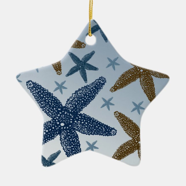 Down by the Sea Starfish Ceramic Ornament (Front)