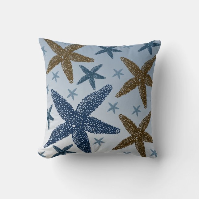 Down by the Sea Starfish Throw Pillow (Front)