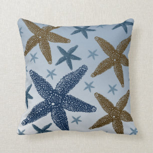 Down by the Sea Starfish Throw Pillow