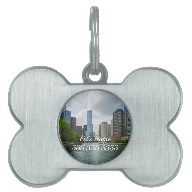 Down Chicago River Pet ID Tag (Front)