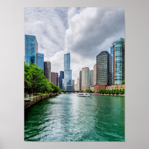 Down Chicago River Poster