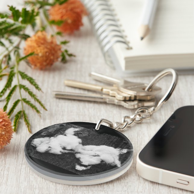 down fluffy keychain (Front Right)