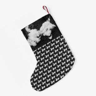down fluffy small christmas stocking