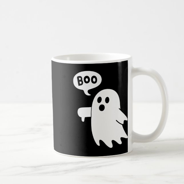 Down Ghost Screaming Boo Disapproval Ghost Hallowe Coffee Mug (Right)