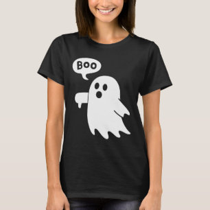 Down Ghost Screaming Boo Disapproval Ghost Hallowe T-Shirt