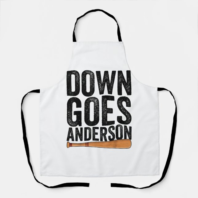 DOWN GOES ANDERSON FUNNY BASEBALL gift ANDERSON  Apron (Front)