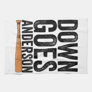 DOWN GOES ANDERSON FUNNY BASEBALL gift ANDERSON  Kitchen Towel
