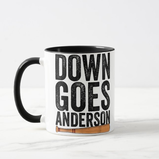 DOWN GOES ANDERSON FUNNY BASEBALL gift ANDERSON  Mug (Left)