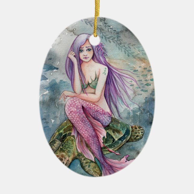 Down In Atlantis - Mermaid Onement Ceramic Ornament (Front)